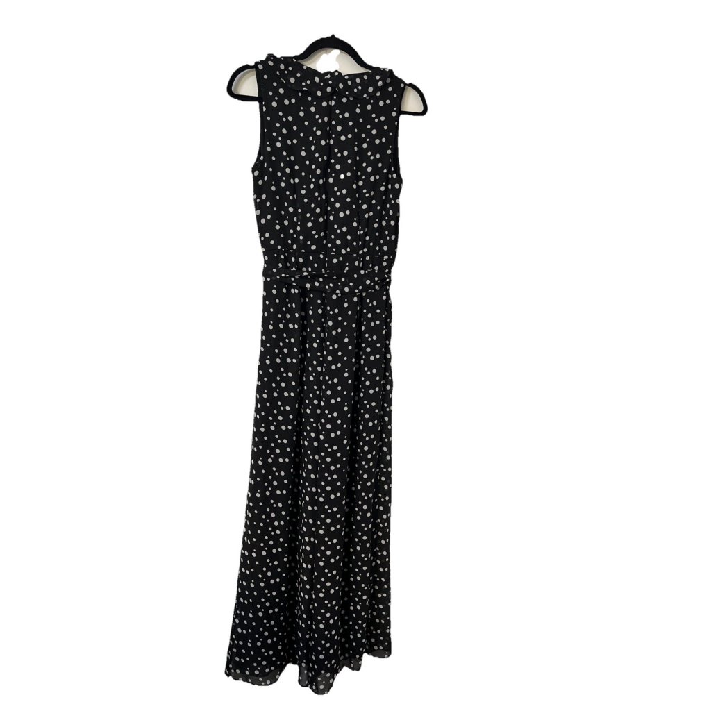 Roz & Ali Dressbarn Nwt Womens Polka Dot Jumpsuit Sz 4 Black Sretch — image 4 of 8